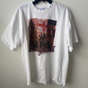 Princess Cruises FLAG ENGLAND BIG BEN white cotton  MEN'S T-SHIRT SIZE XL